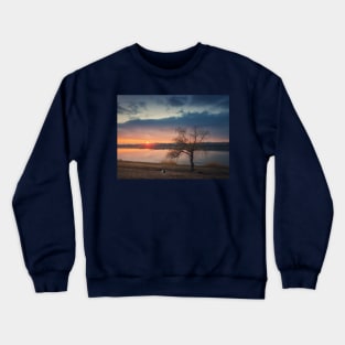 pup meets sunset Crewneck Sweatshirt